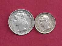 MOEDAS Republica  2 Moedas de Prata 20 e 10 centavos