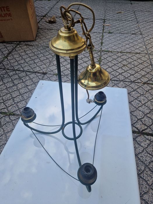 Candeeiros de tecto vintage tons verde e dourado