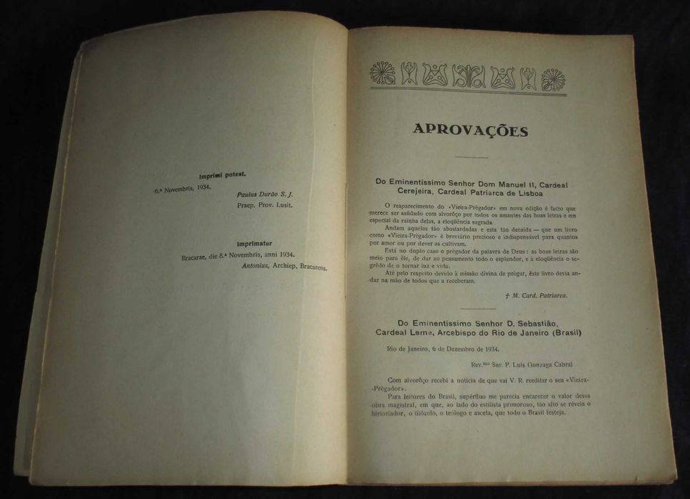 Livro Vieira-Prègador P. Luís Gonzaga Cabral S. J.  1936
