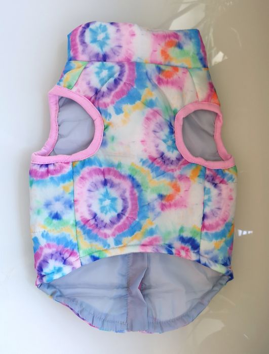 Nowa, kolorowa kurtka dla psa tie dye, rozmiar L