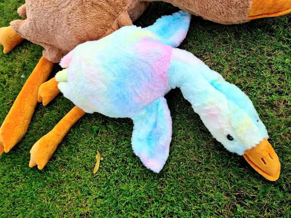 Tęczowa duża Gęś maskotka pluszak 90 cm nowa zabawki HIT