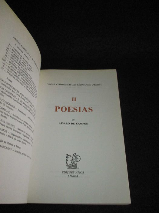 Livro Poesias de Álvaro de Campos Fernando Pessoa 1991