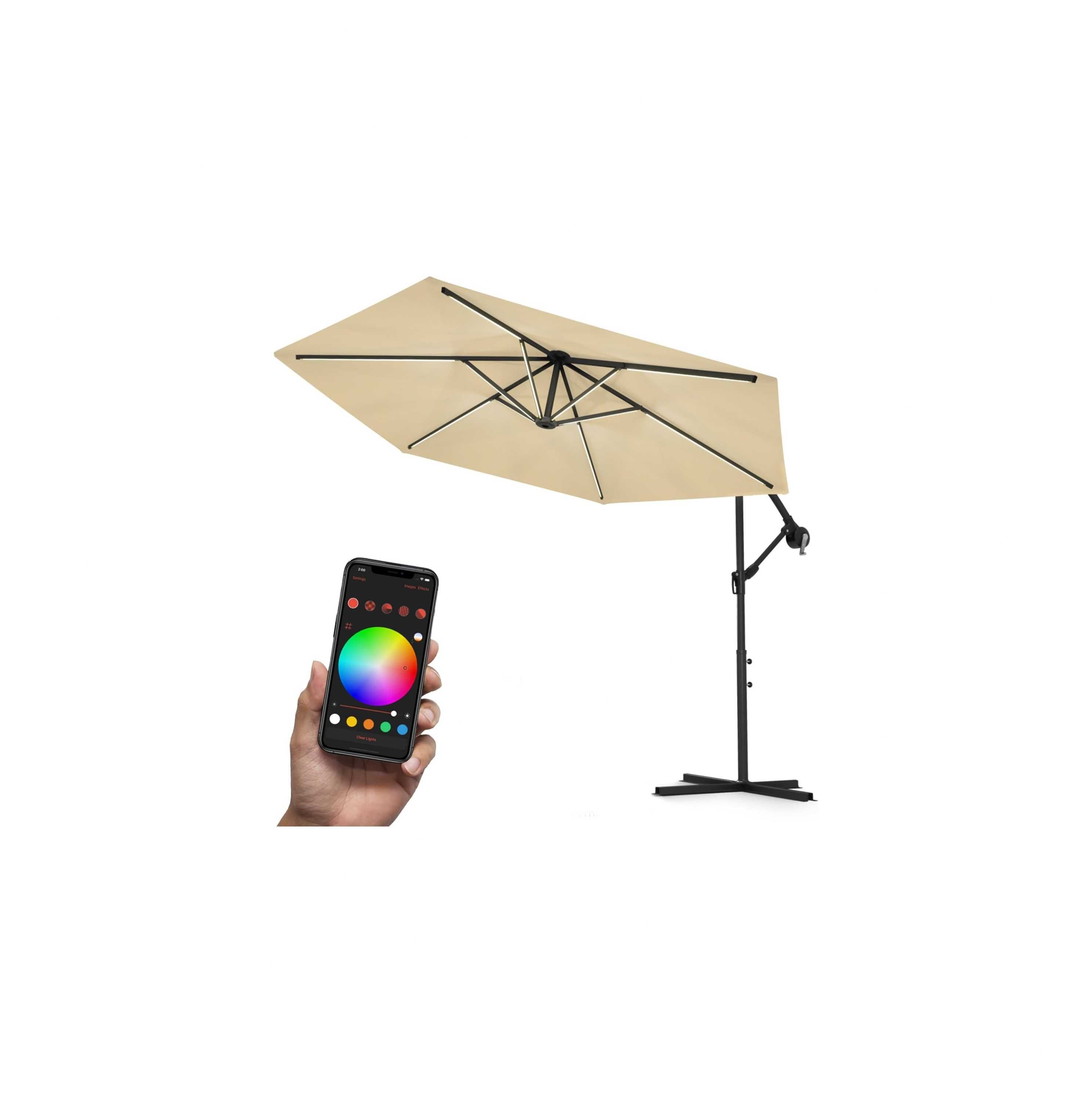 swing & harmonie luksusowy parasol ø350 led z oświetleniem rgb