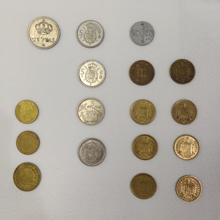 Moedas Espanha e França Coleção