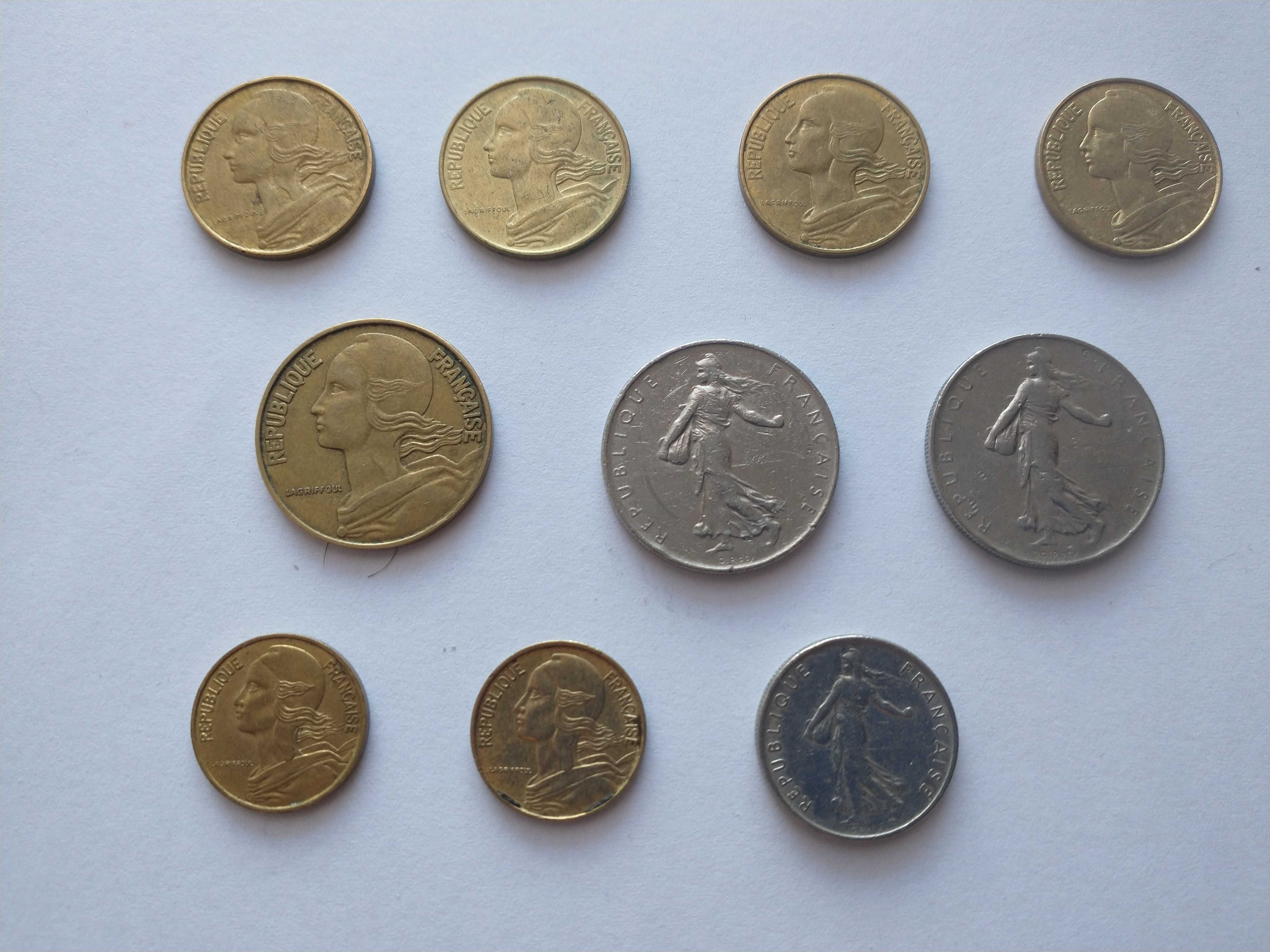 Monety zestaw Francja 10 sztuk