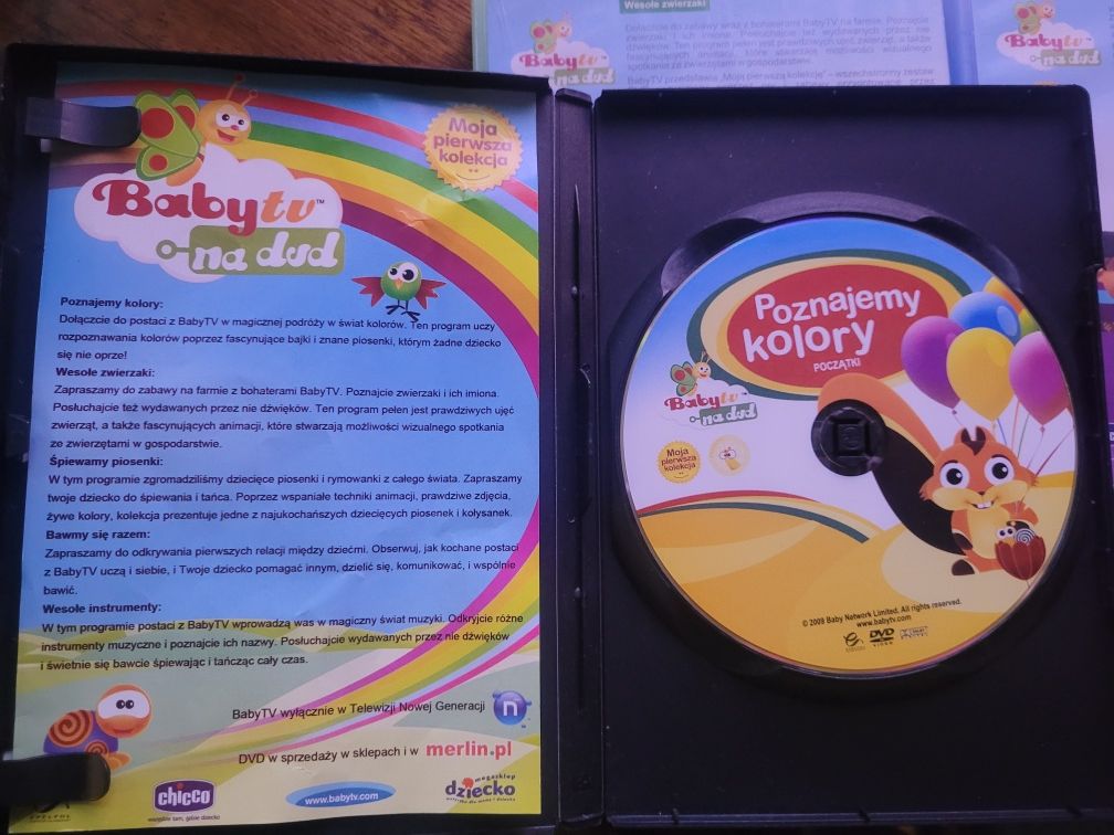 DVD x 3 Baby TV Poznajemy kolory/Wesołe zwierzaki/Śpiewamy piosenki