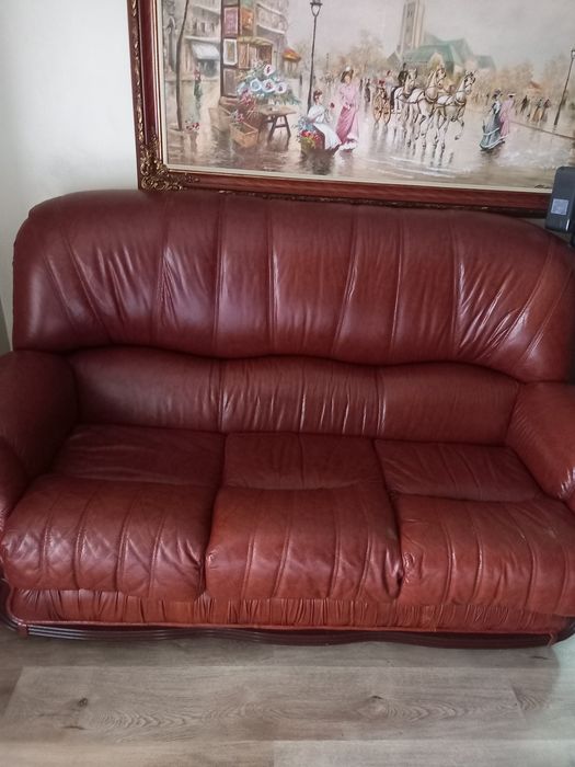Sofá em pele genuína