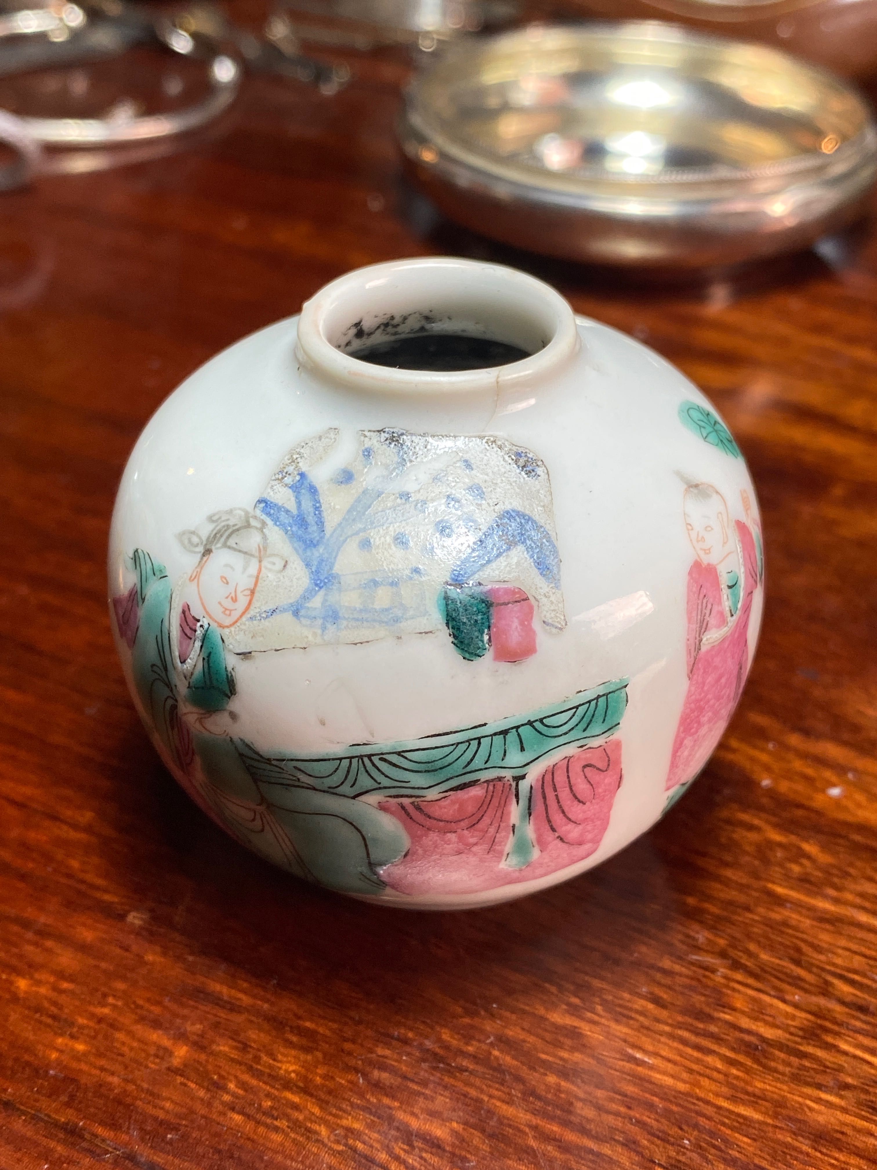 Pote especiarias Bojan Porcelana Chinesa Séc XVIII 5 cm