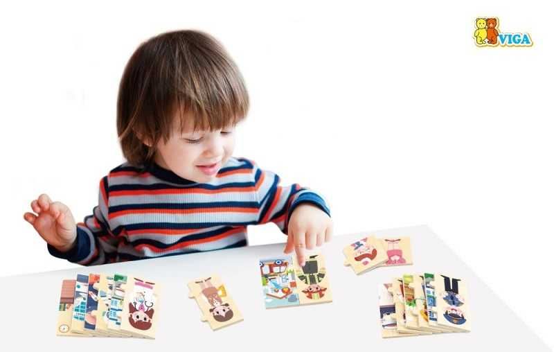 Puzzle Zawody 24 el. drewniane edukacyjne Akademia Nathan