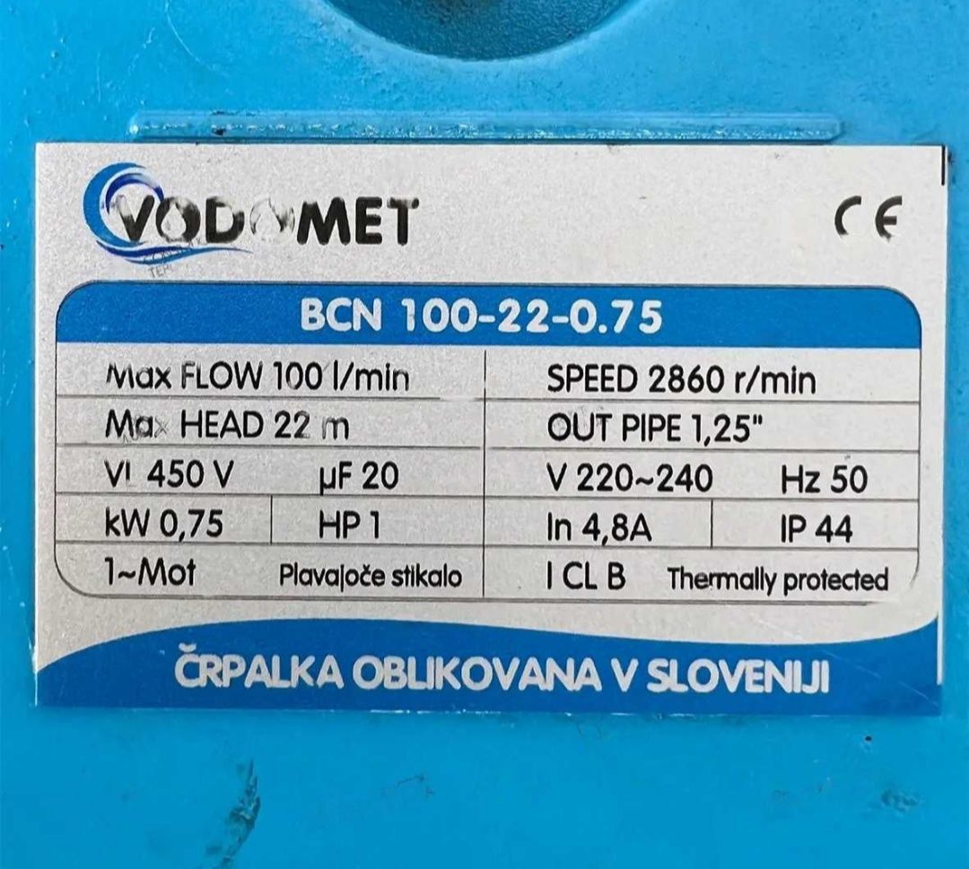 Насос для поливу Vodomet БЦН 100-22-0.75