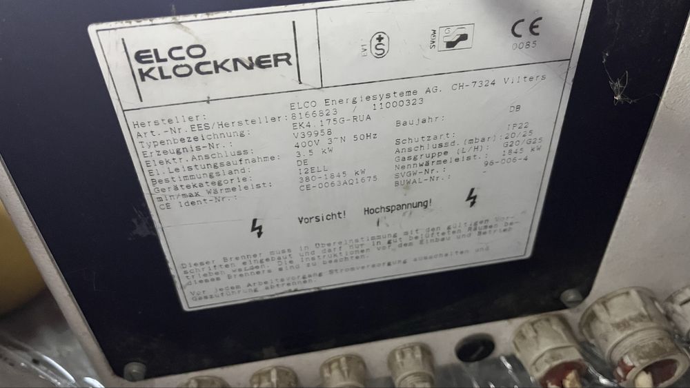 Palnik gazowy Elco Klockner do suszarni