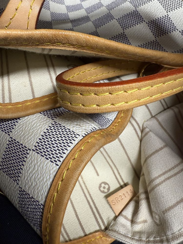 Оригінальна жіноча сумка Louis Vuitton Neverfull Damier Azur