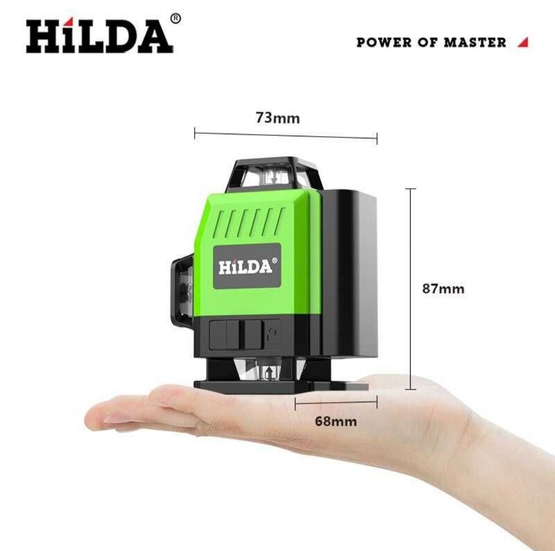 Лазерний рівень HILDA 4D 1380 грн. 16 ліній. Новий. В сумці-упаковці