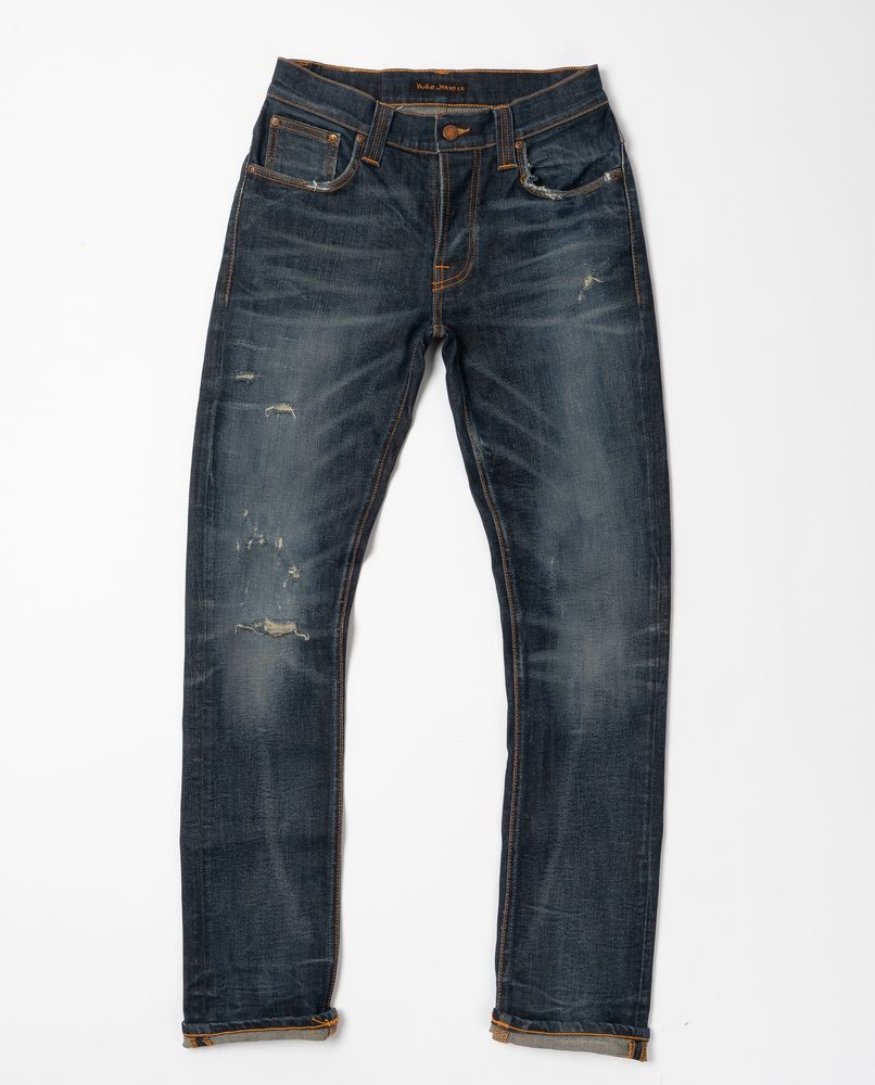 NUDIE JEANS GRIM TIM Org Warning distressed jeans чоловічі джинси