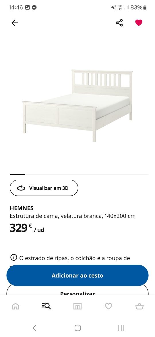 Cama de casal Hemnes - IKEA