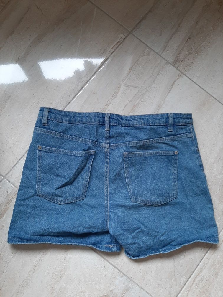 krótkie spodenki mom fit vintage jeans jeansowe spodnie sinsay 42 rozm