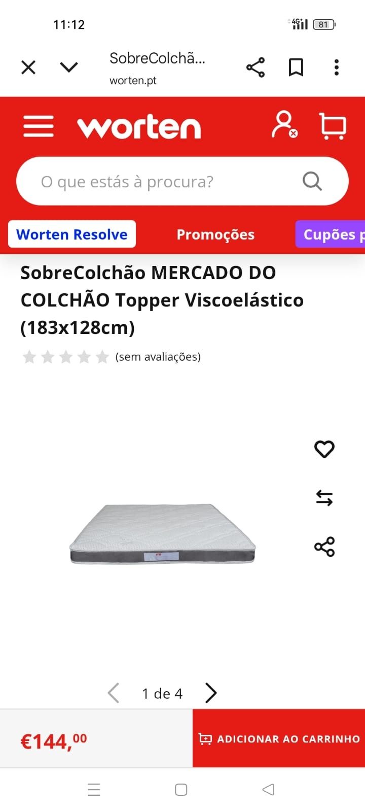 Sobrecolchão Topper Viscoelático 183x128x10