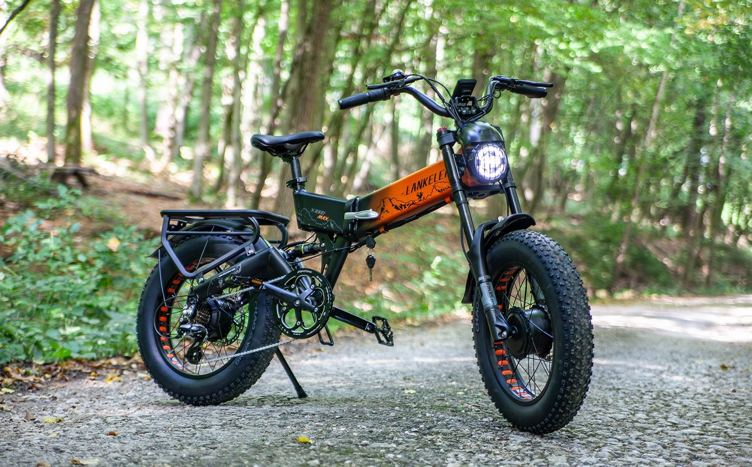 Bicicleta elétrica LANKELEISI X3000 MAX com motor duplo de 2000 W