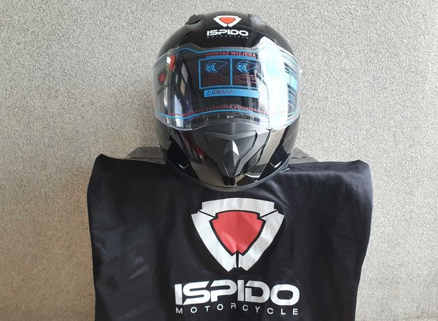 Kask motocyklowy integralny Ispido - czarny/błysk L