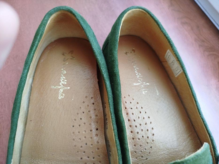 Buty maciejka mokasyny skórzane 38 zielone