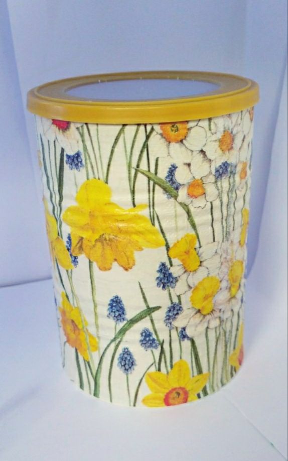 Pojemnik rekodzielo na artykuly sypkie decoupage ozdobne pudelko