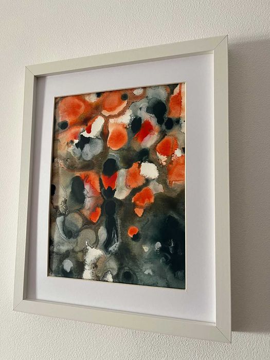 Pintura abstrata em acrílico