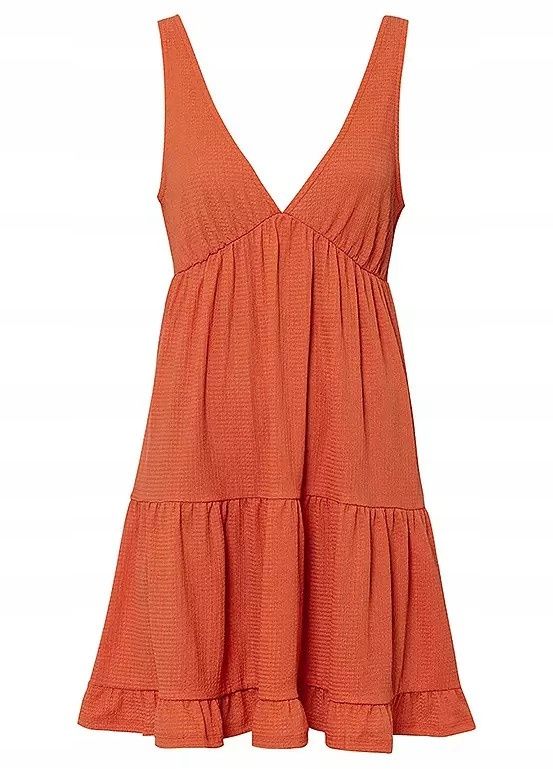 B.P.C sukienka pomarańczowa z krepy 36/38.