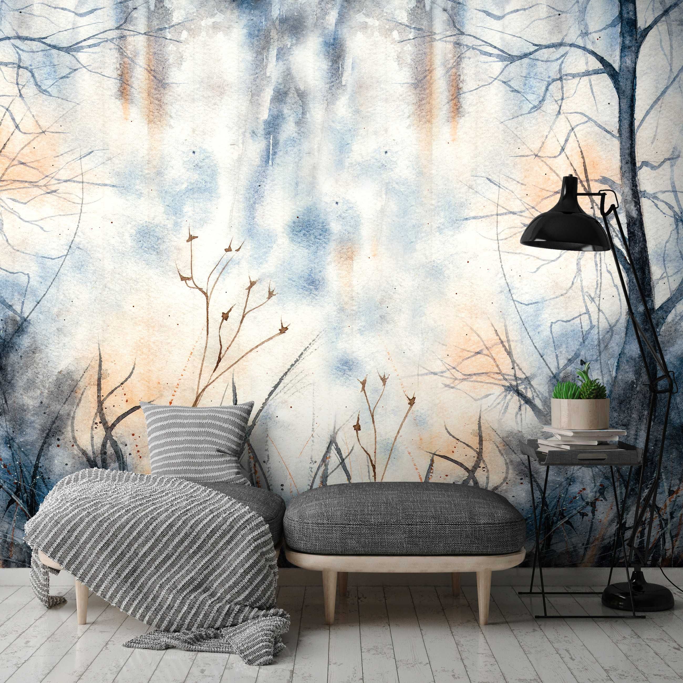 Fototapeta Malowany Las Mgła Mistyka Na Ścianę 3D Twój Rozmiar + KLEJ
