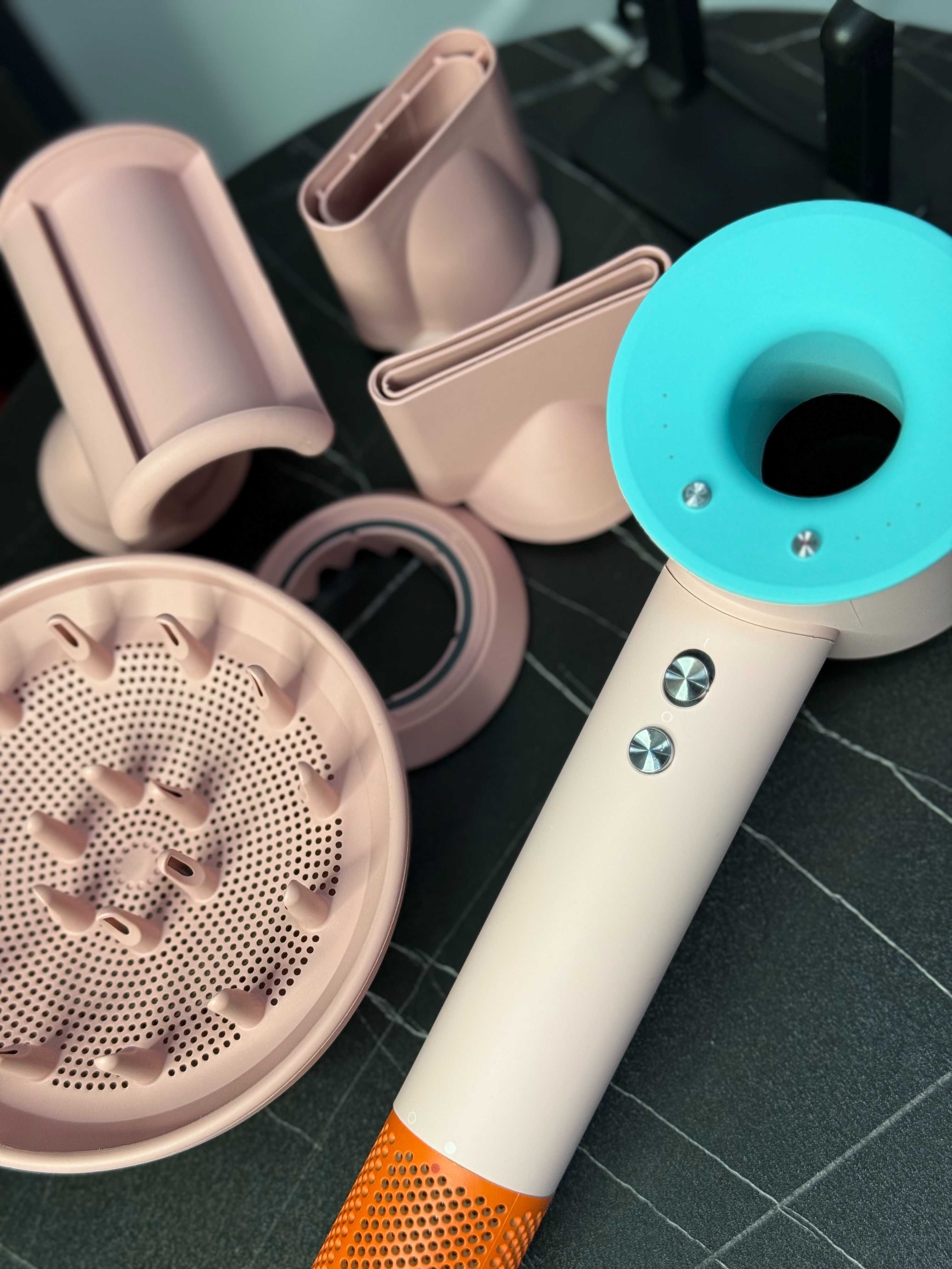Новинка Топовий Фен super Hair dryer На 5 Насадок 7 Кольорів Золотий
