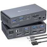 CMSTEDCD Stacja Dokująca KVM 4K 120Hz z USB-C dla 2 PC i 2 Monitorów