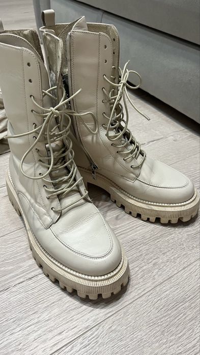 Чоботи кожані на хутрі