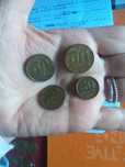 3 Moedas 50 centavos Brasil 1943, 55 + 1 moeda 20 centavos 1953e 56  +