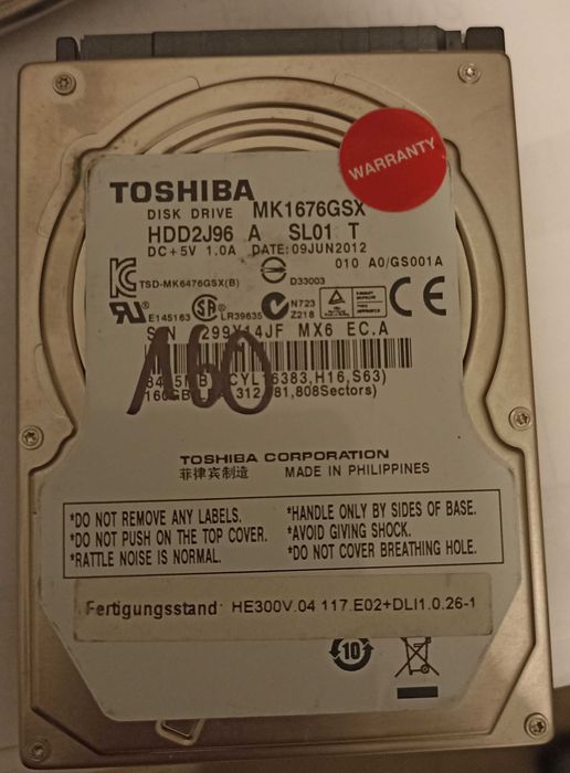 Disco rígido portátil com w10