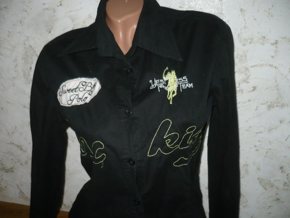 Рубашка черная женская х-б 44р. S