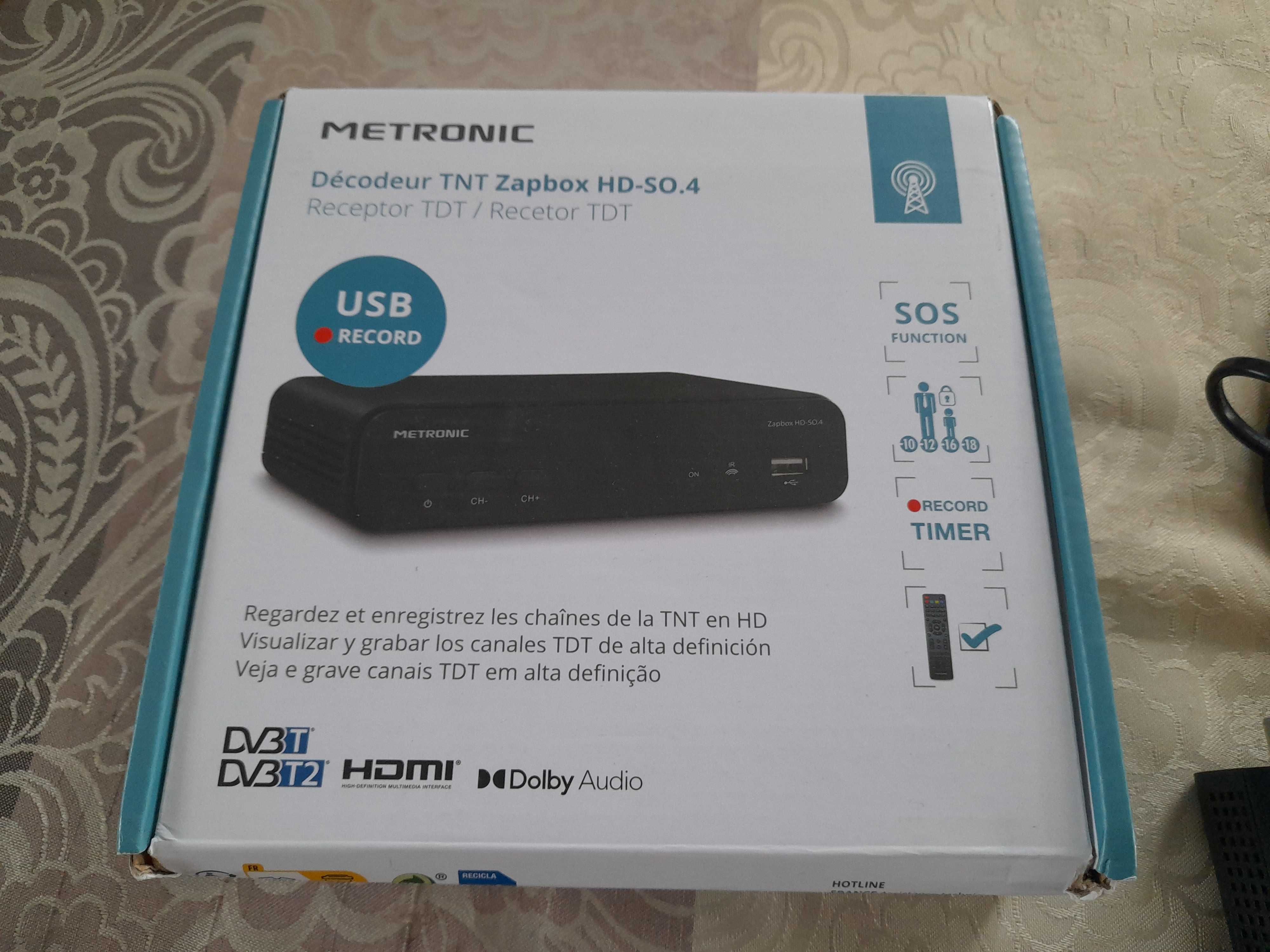 Metronic Zapbox HD-So.4 Dekoder TNT z portem USB Czarny