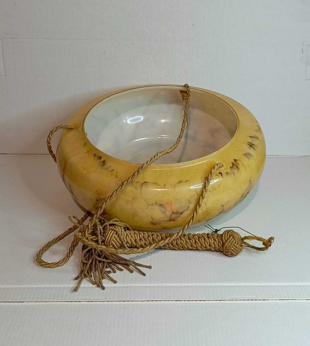 Klosz do lampy sufitowej, szkło uranowe, art deco