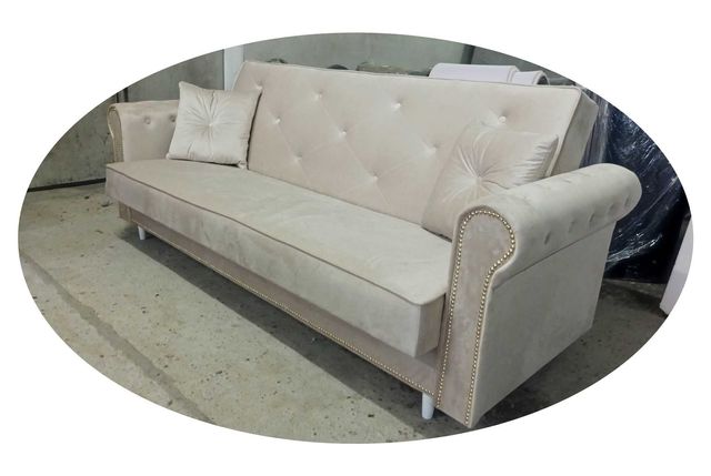 RATY kanapa sofa z funkcją spania wersalka Chesterfield łóżko GLAMOUR