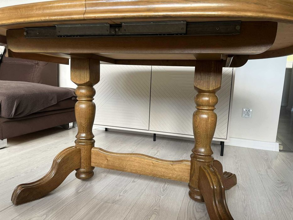 Stół drewniany rozkładany 125x92 + wkładka 42 cm – klasyczny, solidny