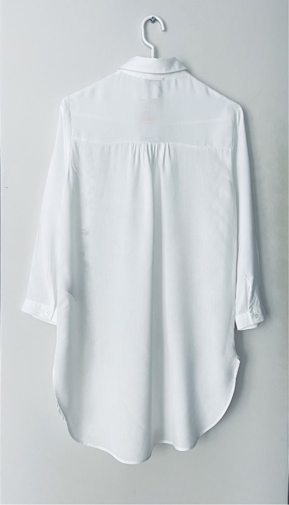 Сорочка RESERVED біла віскозна довга вишиванка белая рубашка легкая XS
