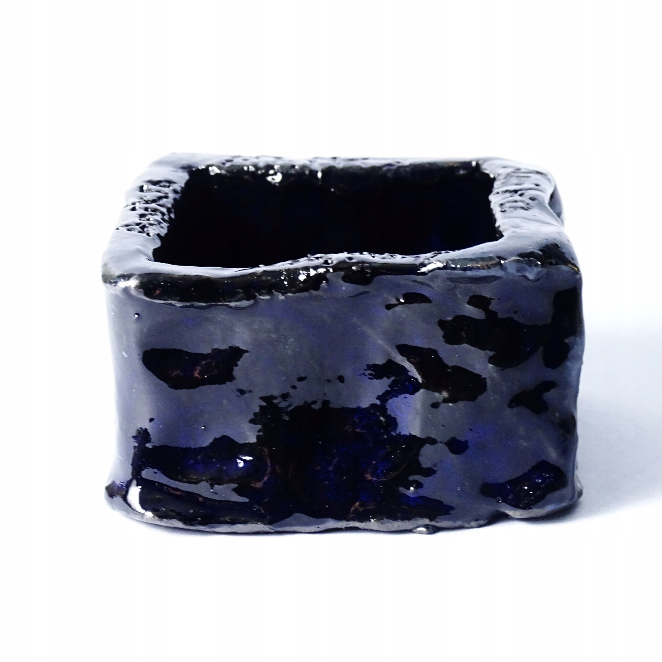 ceramika autorska kobaltowy pojemnik miseczka naczynie