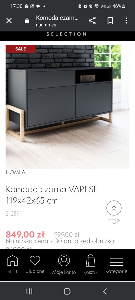 Komoda czarna Verese