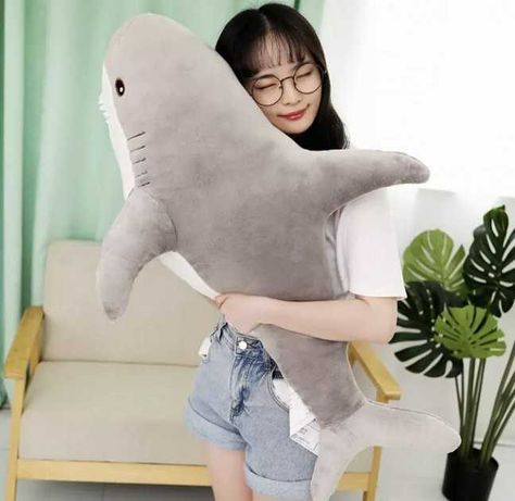 Мягкая игрушка метровая акула Ikea Серая 100см