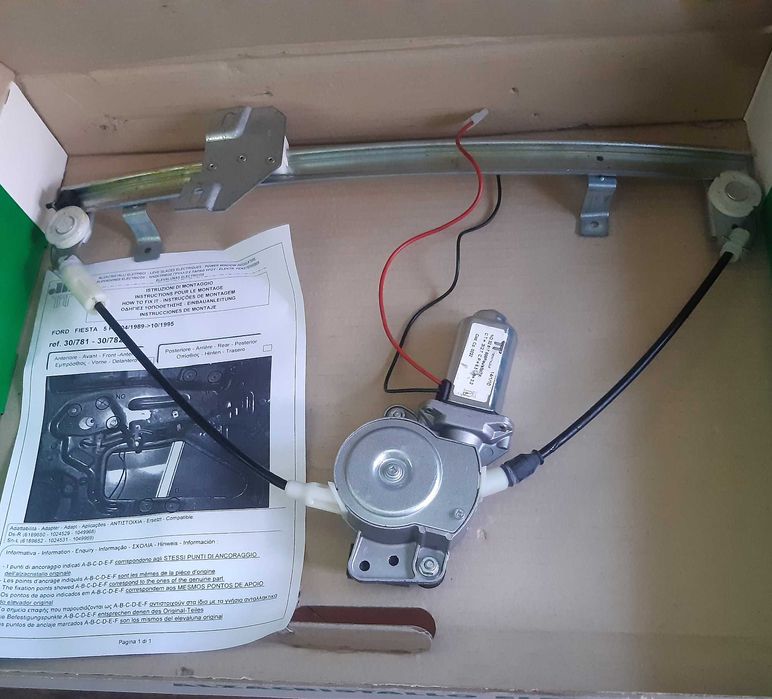 Elevador + Motor Novos p/ Janela Porta Pendura Ford Fiesta 1989/1996