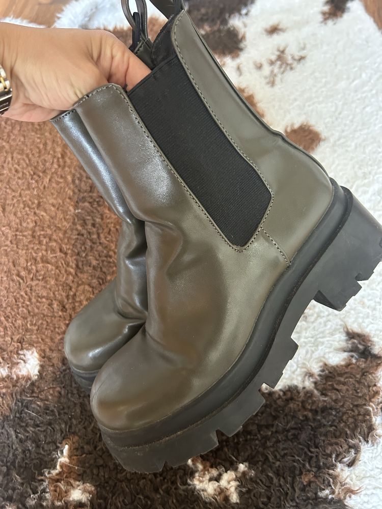 Botas verdes de plataforma