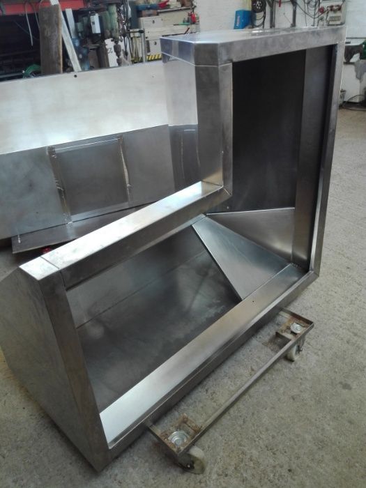 Hotte inox parietal em L 1500/1250x800x700 mm