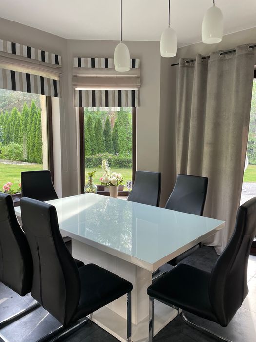 Lampa 3 zwisy, białe szkło