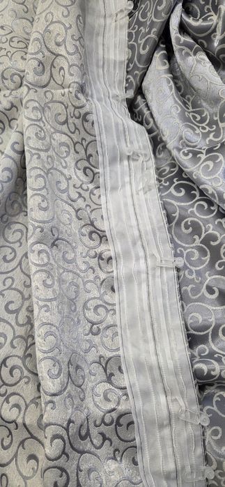 Штора плотная  серого цвета 2 шт