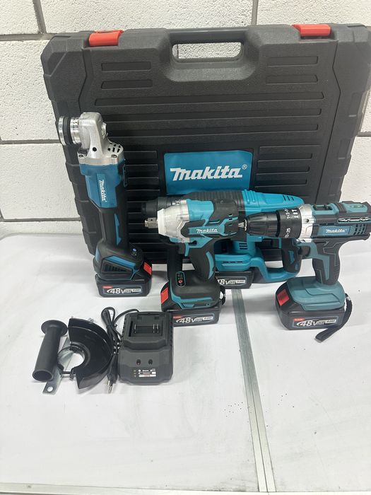 Акумуляторний набір Makita 4в1 перфоратор ушм шуруповерт гайковерт