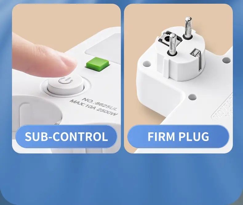 Мережевий фільтр трійник тройник сетевой с подсветкой и 2 USB+Type-C