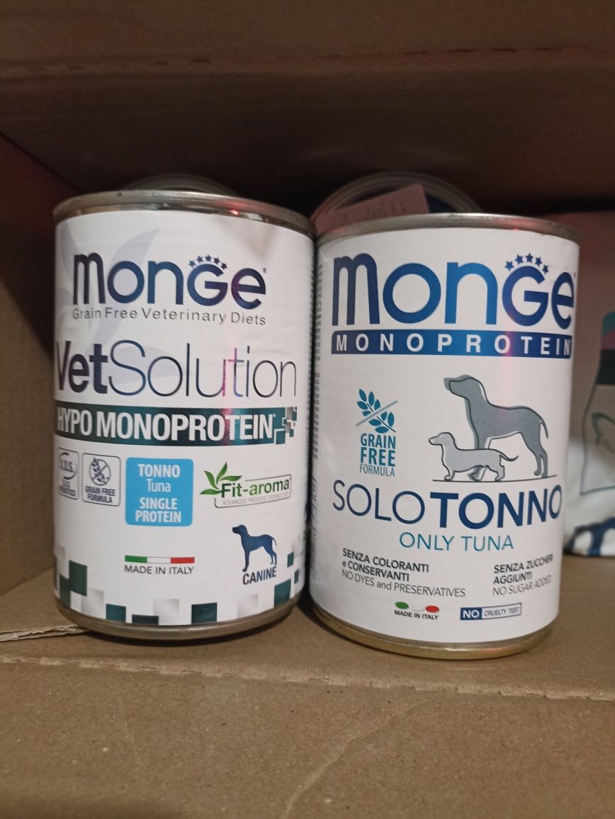 Вологий корм для собак  MONGE DOG SOLO 100% тунець 0.4 кг